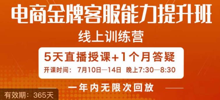 电商金牌客服能力提升班，提升客服能力是你店铺业绩的关键要素-小胖源码网