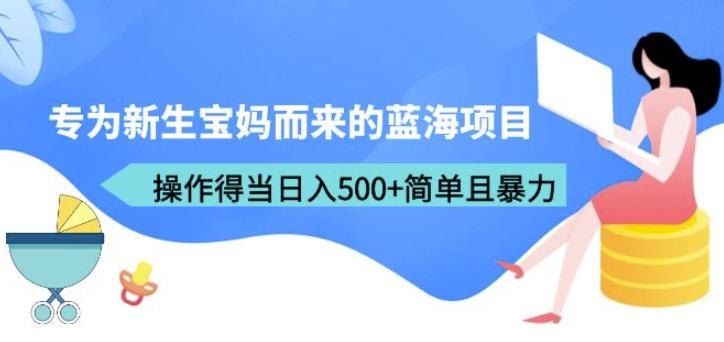 专为新生宝妈而来的蓝海项目，操作得当日入500+简单且暴力（教程+工具）【揭秘】-小胖源码网