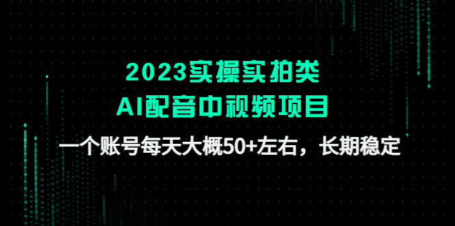 （4674期）2023实操实拍类AI配音中视频项目，一个账号每天大概50+左右，长期稳定-小胖源码网