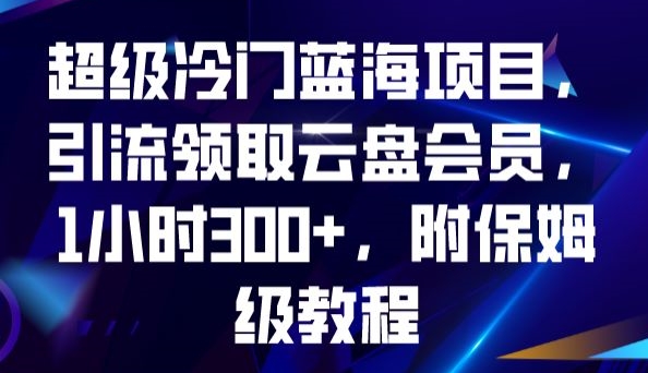 超级冷门蓝海项目，引流领取云盘会员，1小时300+，附保姆级教程-小胖源码网