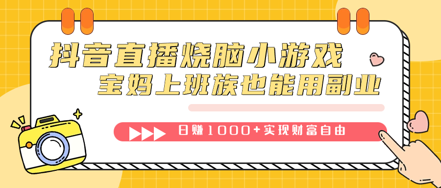 （7543期）抖音直播烧脑小游戏，不需要找话题聊天，宝妈上班族也能用副业日赚1000+-小胖源码网