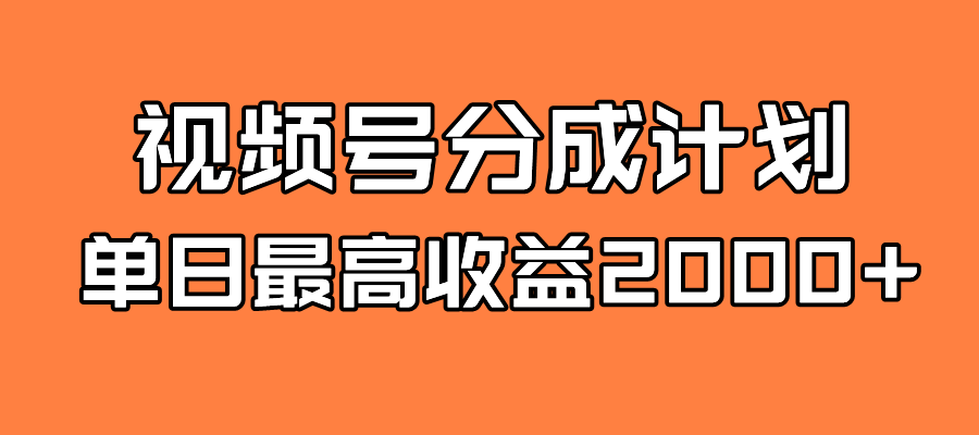 （7557期）全新蓝海 视频号掘金计划 日入2000+-小胖源码网