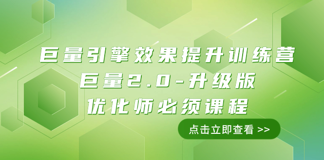 （7887期）巨量引擎·效果提升训练营：巨量2.0-升级版，优化师必须课程（111节课）-创客联盟